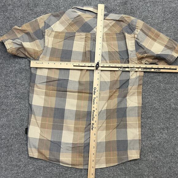 Patagonia Shirt Mens XS Beige Brown Gray Plaid Short Sleeve Go To STY 52691 - Picture 7 of 9